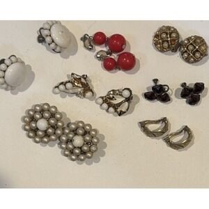 Vintage Clip And Screw On Earrings‎ - Lot of 7 Pairs